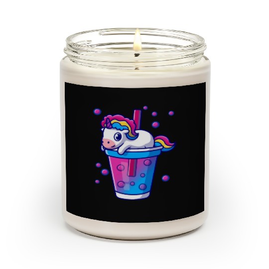 Boba Tea Bubble Tea Cute Kawaii Unicorn Bisexual Scented Candles