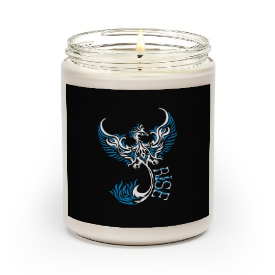 PHOENIX Tattoo/Tribal art - White and Blue,, Scented Candles