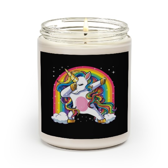 Dabbing Unicorn Rainbow Girls Kids Dab Unicorn Scented Candles