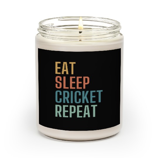 Eat Sleep Cricket Repeat Scented Candles