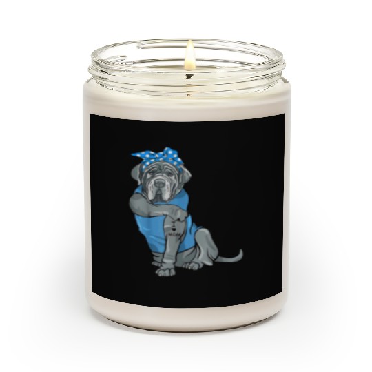 Neapolitan Mastiff Dog Tattoo I Love Mom Scented Candles