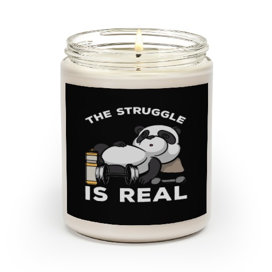 Weightlifting sports Funny Gym workout Panda Scented Candles