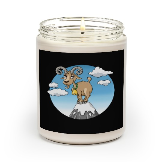 Mountain goat peaks with snow cartoon Scented Candles