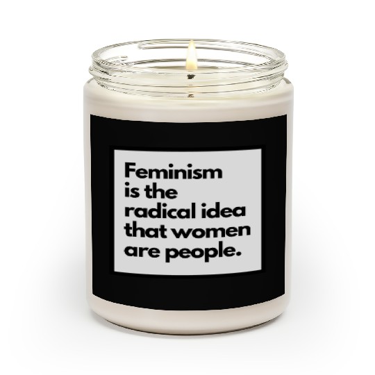 Feminism solid back sticker Scented Candles