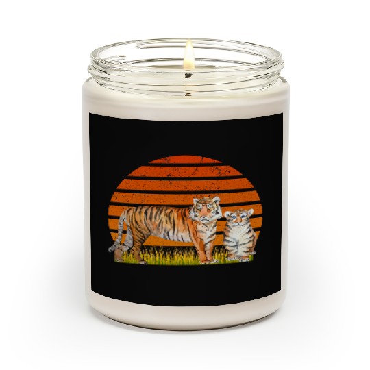 Majestic Tigers Sunset Scene Scented Candles
