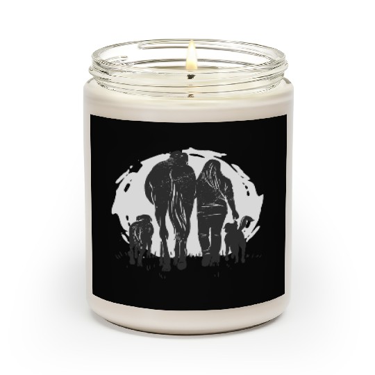 Woman with dogs and horse girl design Scented Candles