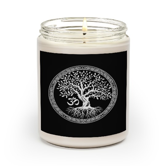 Tree of Life with Om Symbol Yoga Scented Candles
