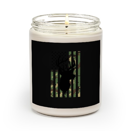 Camouflage American Flag Deer Hunting Scented Candles