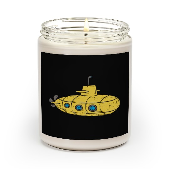Us Navy Yellow Cartoon Submarine Cute Submariner B Scented Candles