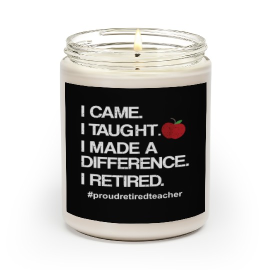 Funny Teacher Retirement Retired School Teacher Scented Candles