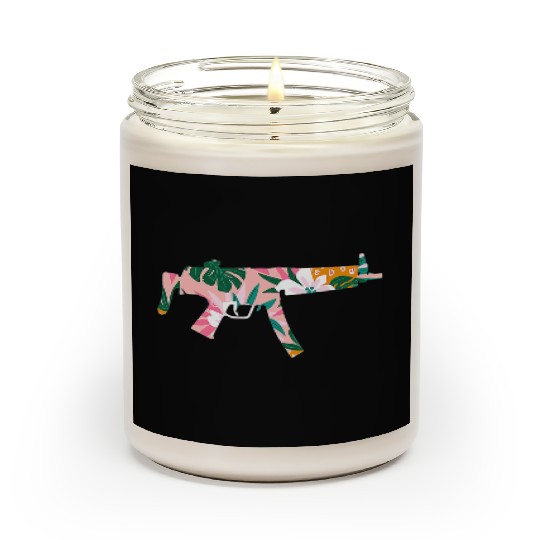 Tropical Gun Lover Firearm Beach Hawaiian Gift Scented Candles