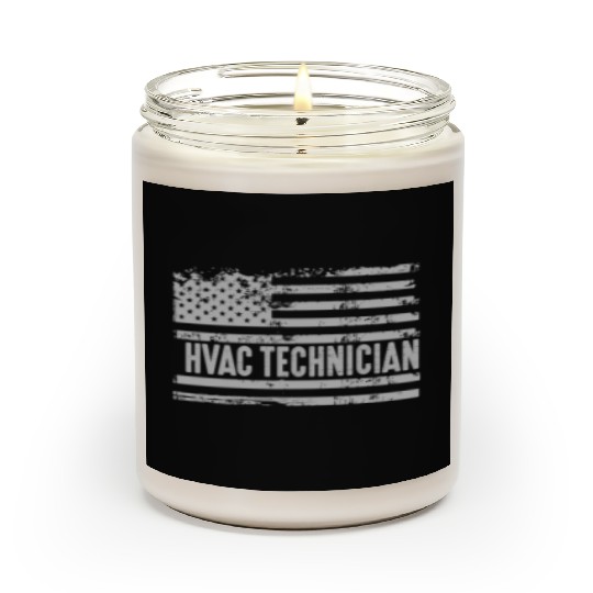 American Hvac Technician United States Flag birthd Scented Candles