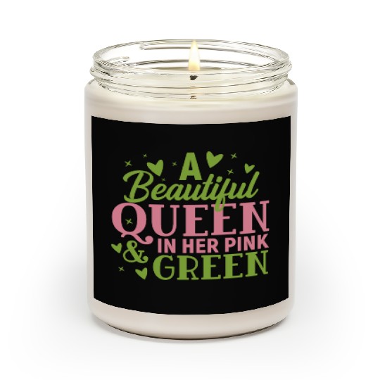 A Beautiful Queen in her Pink and Green | HBCU AKA Scented Candles