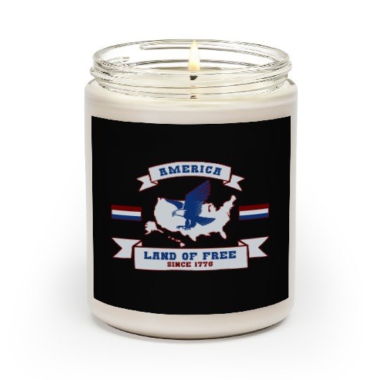 America - Land Of Free Since 1776 Scented Candles