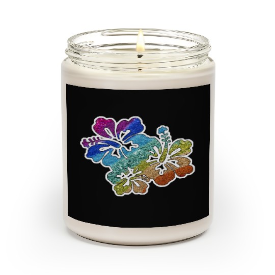 hibiscus glitter Flower Scented Candles