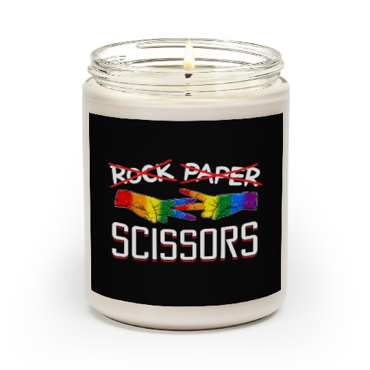 Rock Paper Scissors Lesbian LGBTQ Pride Scented Candles