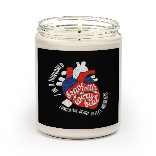 Brave With Every Beat CHD Awareness Happy Gift Scented Candles