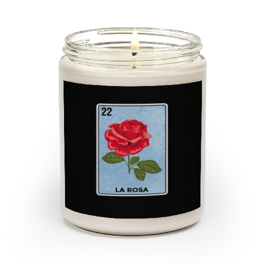 La Rosa Red Rose Mexico Lottery Bingo Funny Card Scented Candles