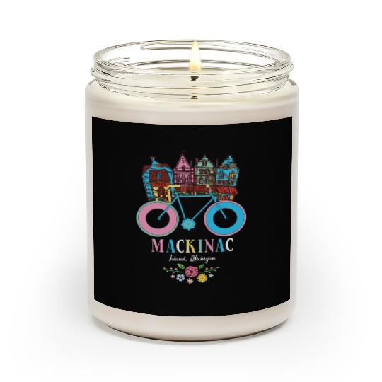 Mackinac Island Michigan Bike Art Scented Candles