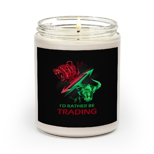 I'd Rather be Trading Stock Market Bulls vs Bears Scented Candles