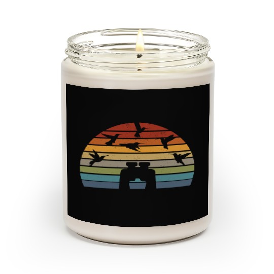 Bird Watching Vintage Birdwatching Birding Scented Candles