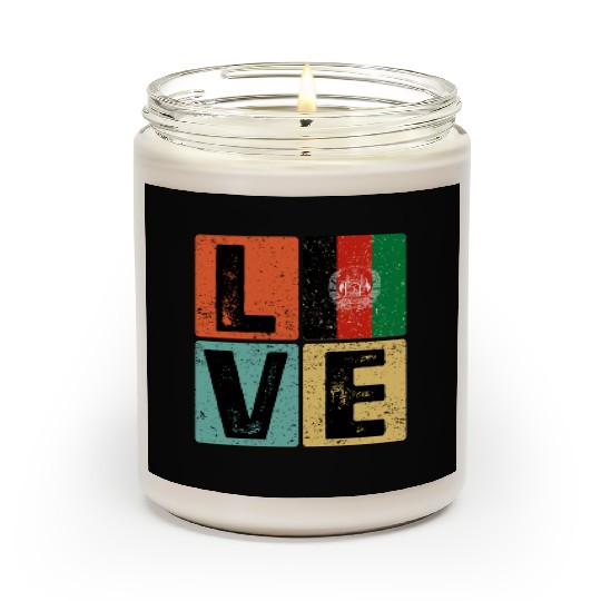 I Love Afghanistan Flag for Afghan Pride Scented Candles