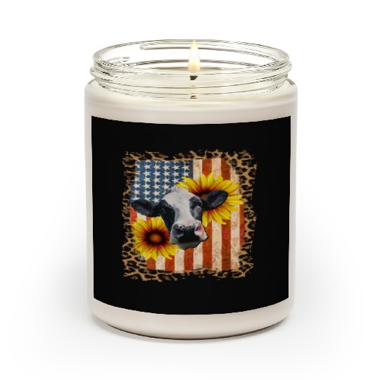 Cow USA with sunflower Scented Candles