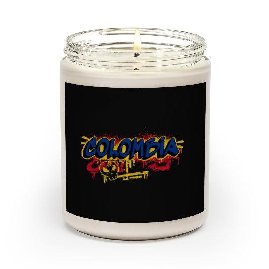 Colombia Graffiti Flags Design Scented Candles