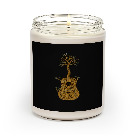 Guitar Tree of Life Nature Guitarist Gift Scented Candles