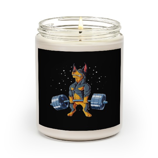 Doberman Weightlifting Gym Scented Candles