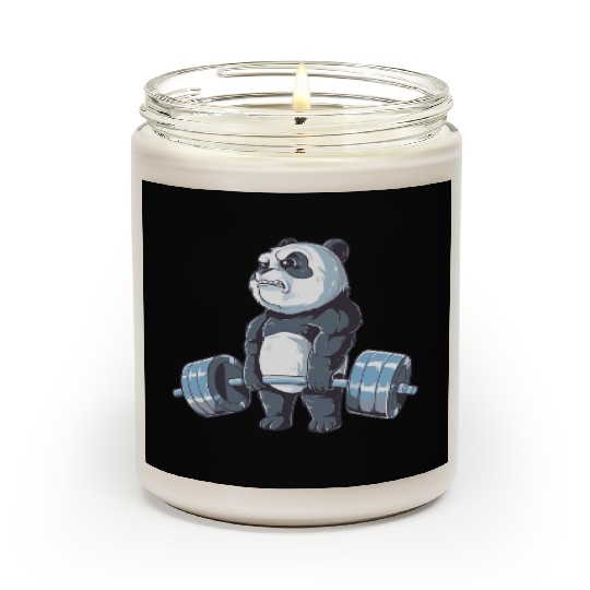 Panda Working Out Funny Panda Fitness panda gym Scented Candles