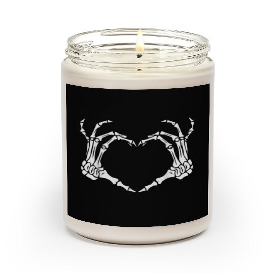 Skeleton Hand Heart Sign Bones Costume Funny Scented Candles