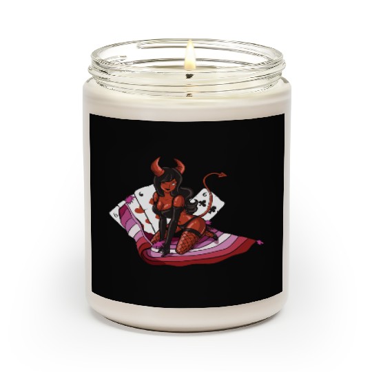 Lesbian Cool Devil Women Colors Of Lesbian Flag Scented Candles