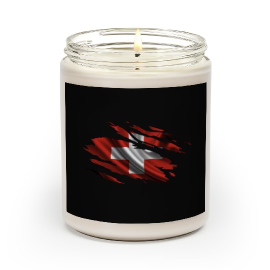 Switzerland Ripped Flag Scented Candles