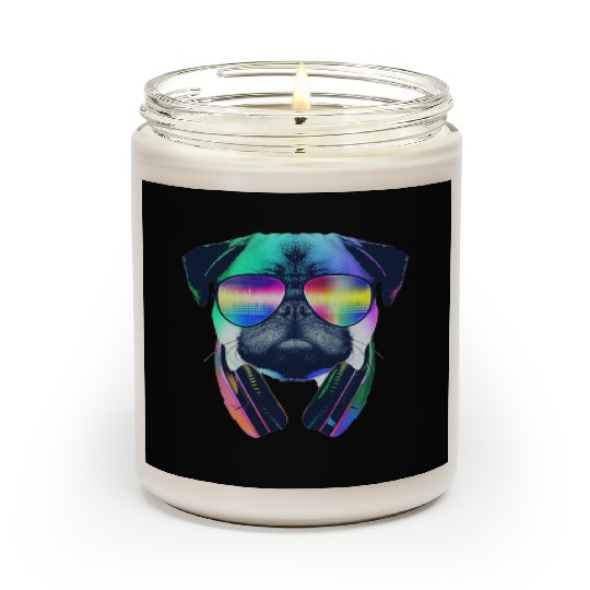 Pug DJ - Pug Headphones Scented Candles