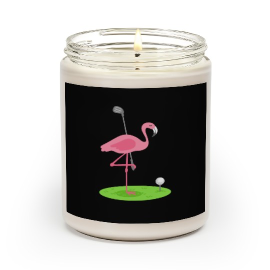 Golf Flamingo Golfing Golfer Scented Candles