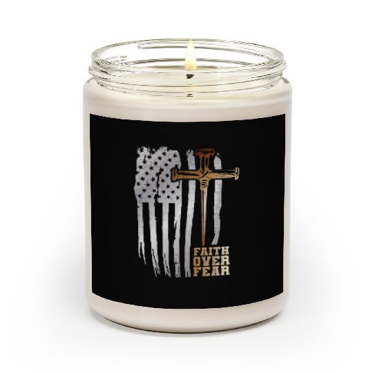 Faith Over Fear Christian American Flag Scented Candles