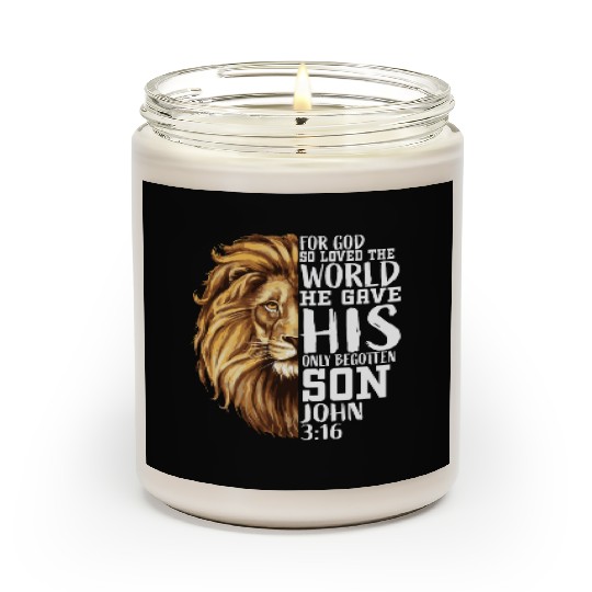 Christian Religious Gifts Men Him Lion Judah Verse Scented Candles