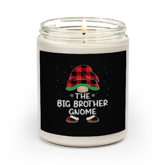 Christmas The Big Brother Gnome Buffalo Plaid Xmas Scented Candles