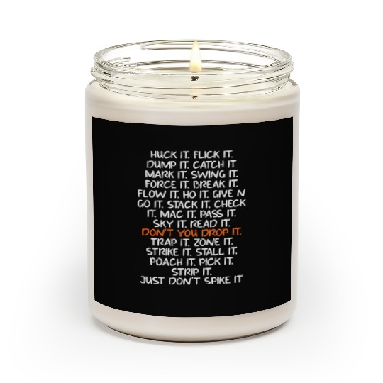 Huck It Flick It Dump It Catch It Ultimate Frisbee Scented Candles