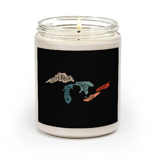 Great lakes USA, Michigan Lake Erie Lake Scented Candles
