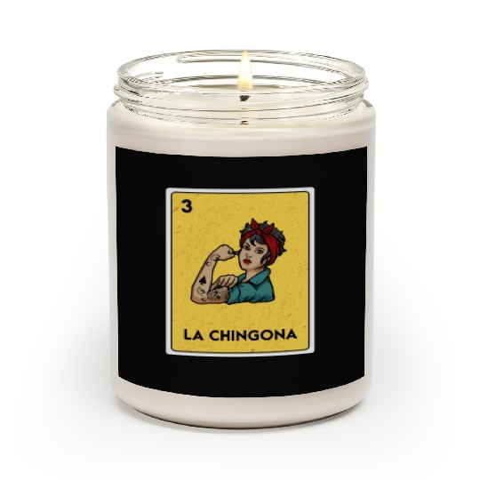 La Chingona Mexican Lottery Bingo Game Card Player Scented Candles