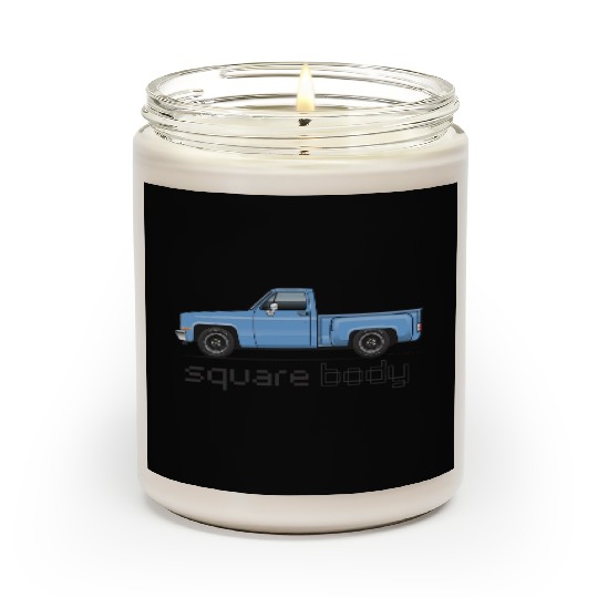 Square Body Light Blue Scented Candles