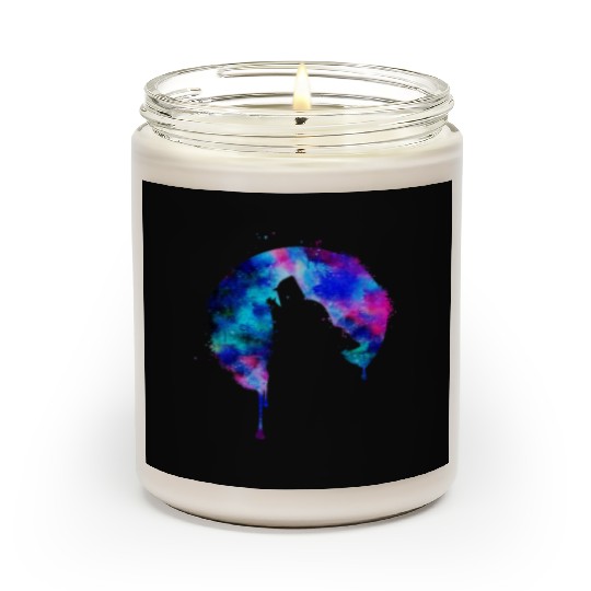 Howling wolf full moon wolves galaxy stars sky Scented Candles