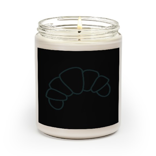 Irregular croissant outline cute food Scented Candles