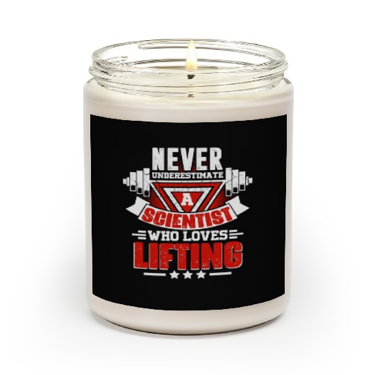 Never Underestimate Scientist Gym Workout Fitness Scented Candles