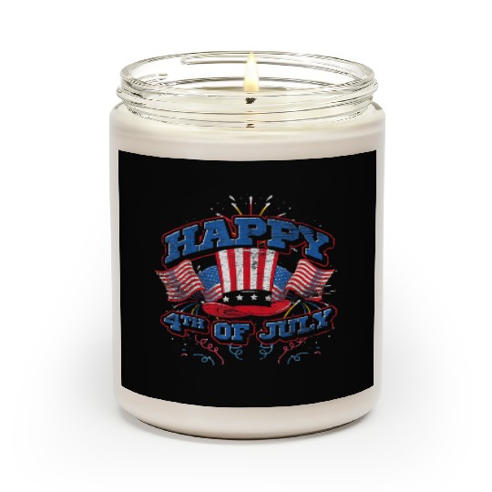 Happy 4th Of July US Flag Liberty American Scented Candles