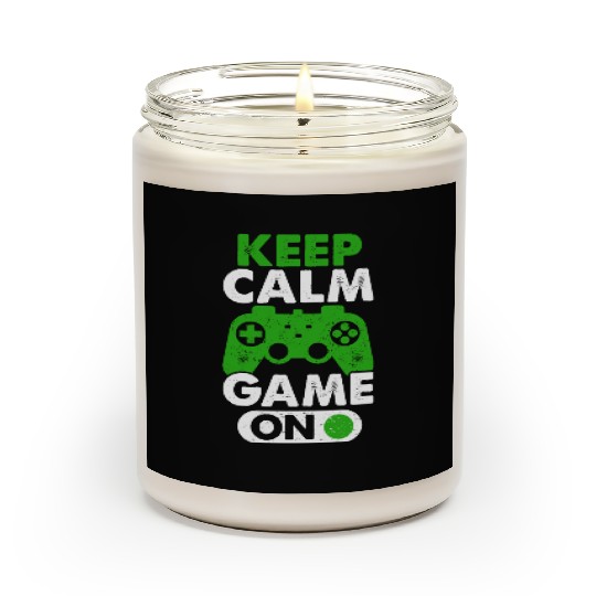 Keep Calm Game On Gamer Virtual Games Player Scented Candles