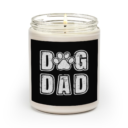 Dog Dad Vintage Grunge Paw Dog Lover Father's Day Scented Candles