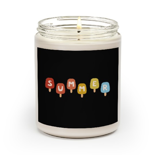 Colorful ICE CREAM STICKS with SUMMER Word Scented Candles